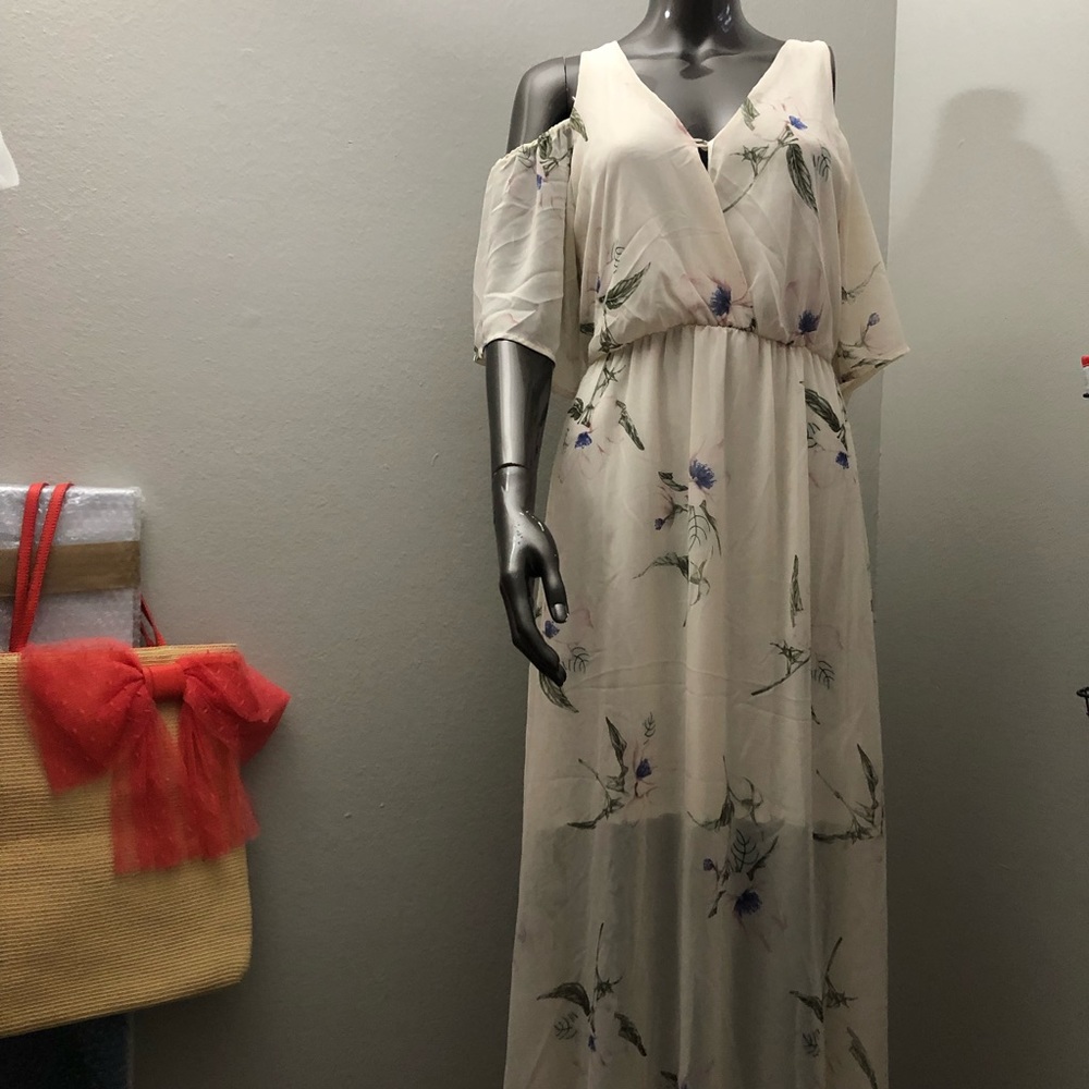 Fraiche cold shoulder maxi dress